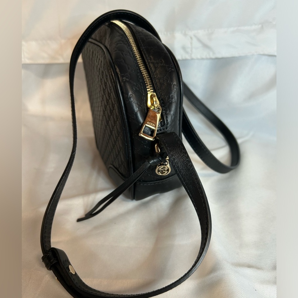 GUCCI Microshima GG Black Unisex Crossbody Bag 449413 BMJ1G 1000 ** - Picture 12 of 16
